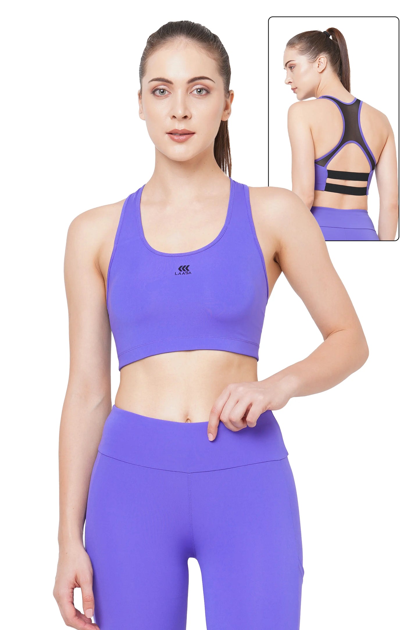 JUST-DRY MAJORELLE BLUE HIGH IMPACT PERFORMANCE MESH SPORTS BRA