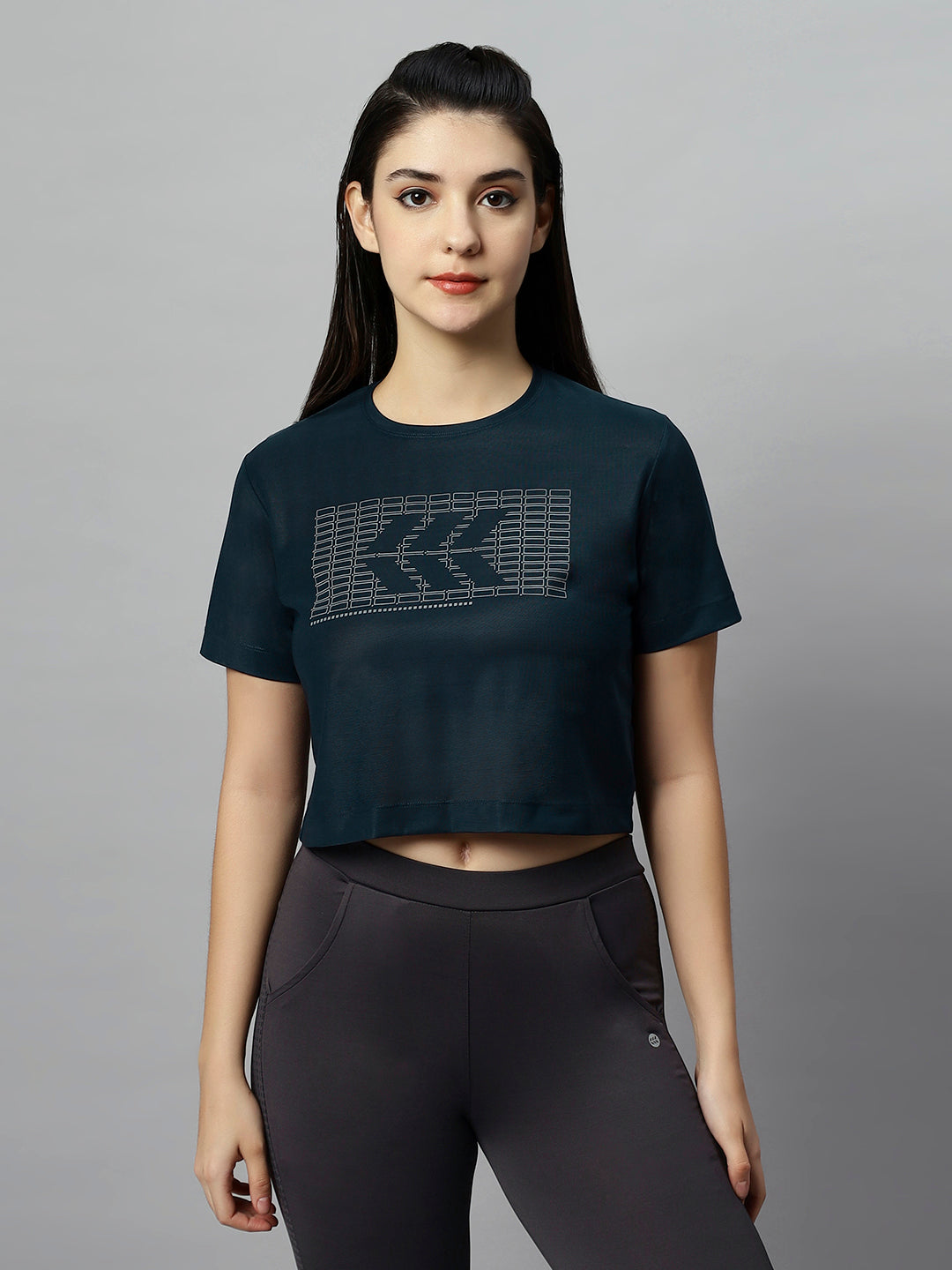 PRINTED MESH - SHEER CROP TOP