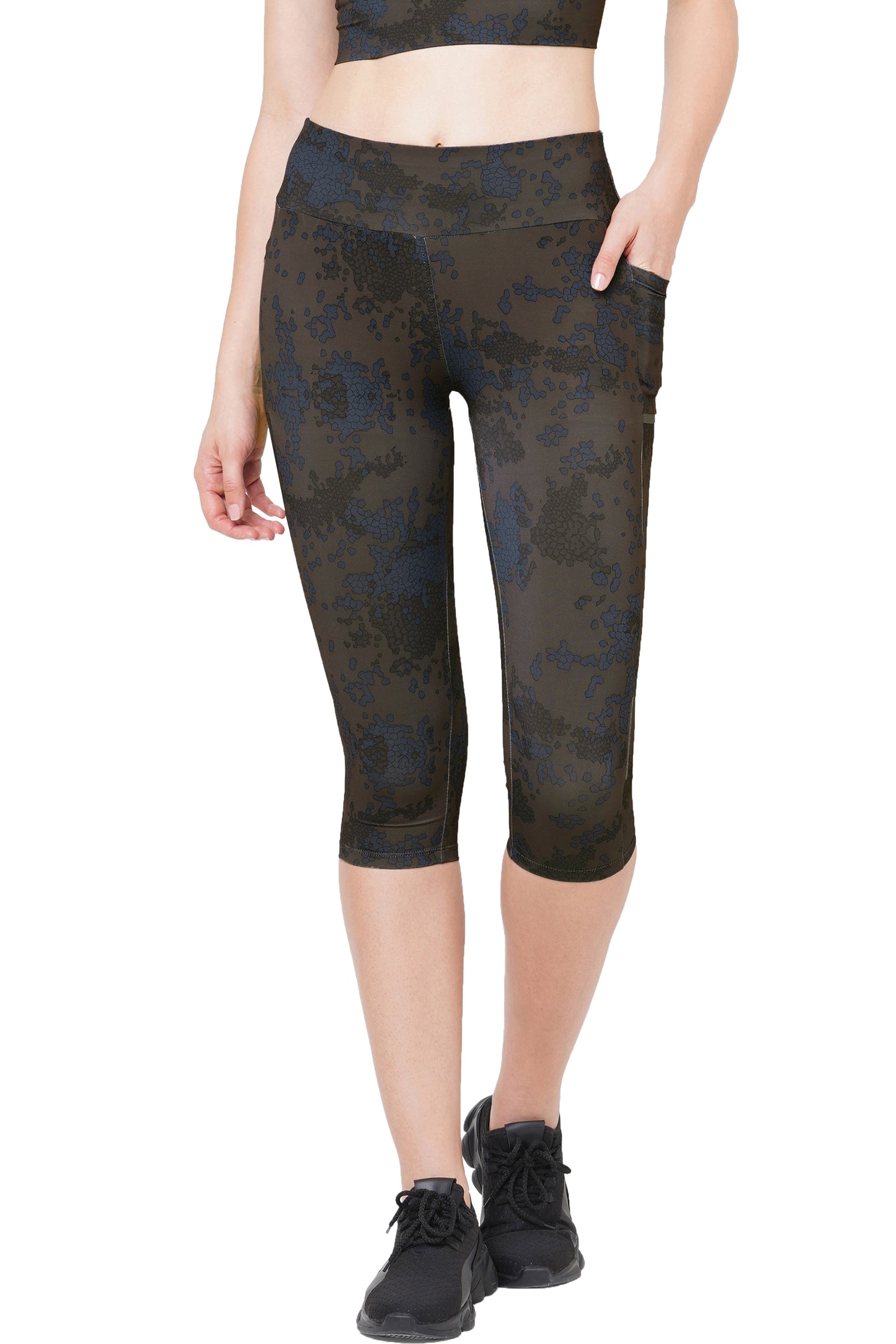 LUXE EARTHY PRINT WORKOUT CAPRI