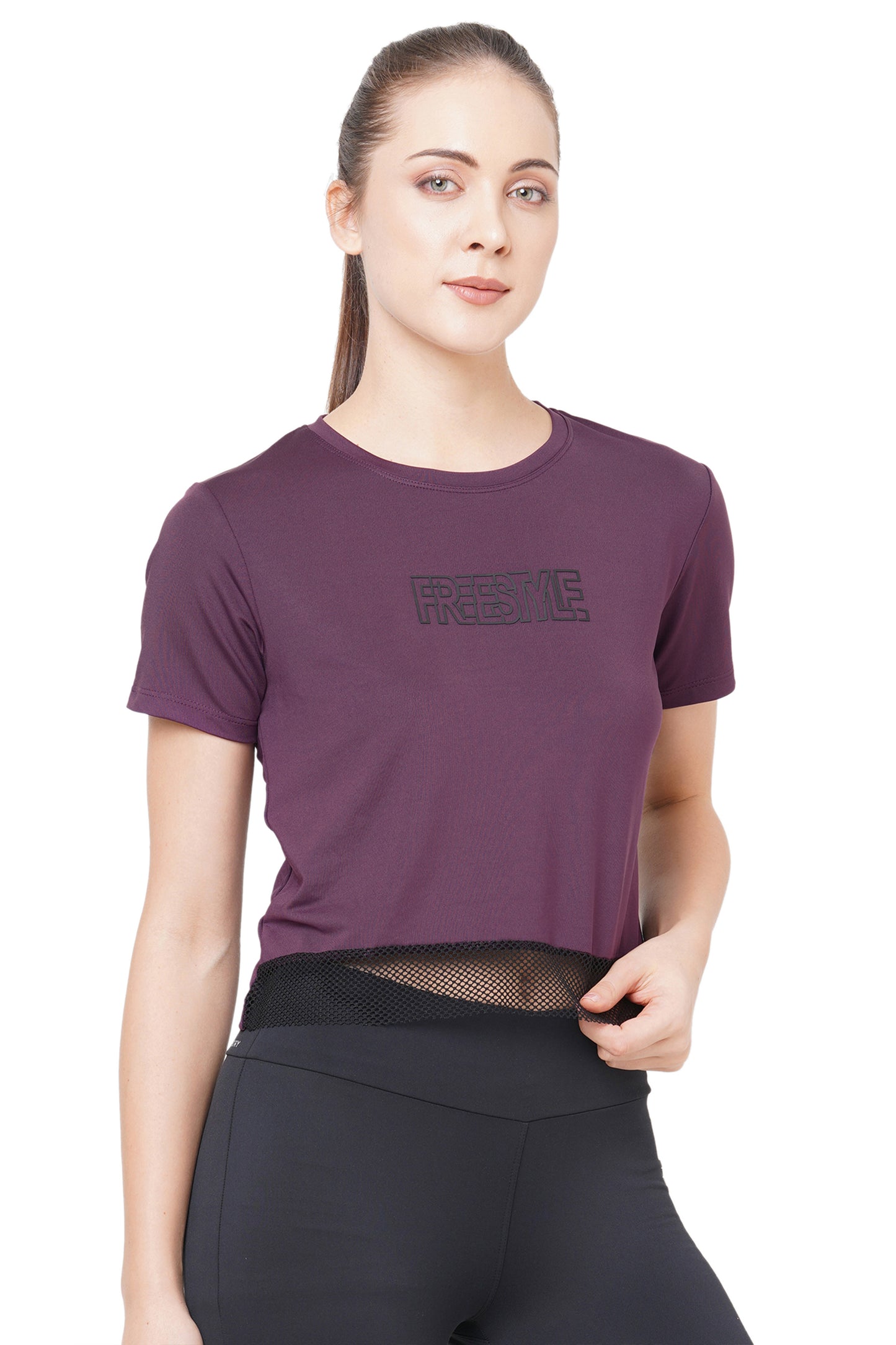JUST-DRY WORKOUT MESH CROP TOP