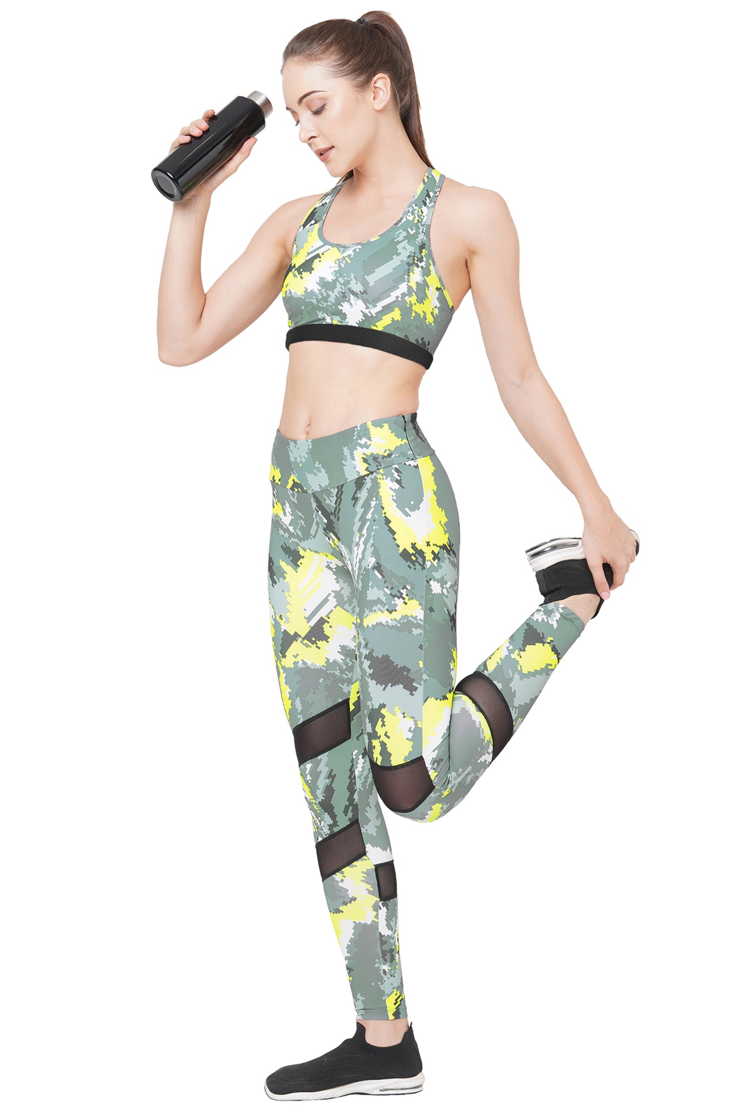 NEON YELLOW MESH WORKOUT SET