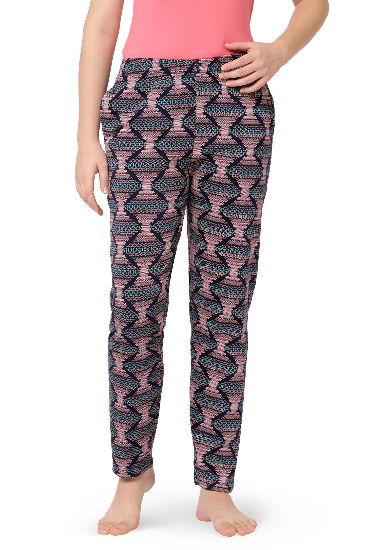 WOMEN'S PRINTED PYJAMAS WITH TWO SIDE ZIP POCKETS