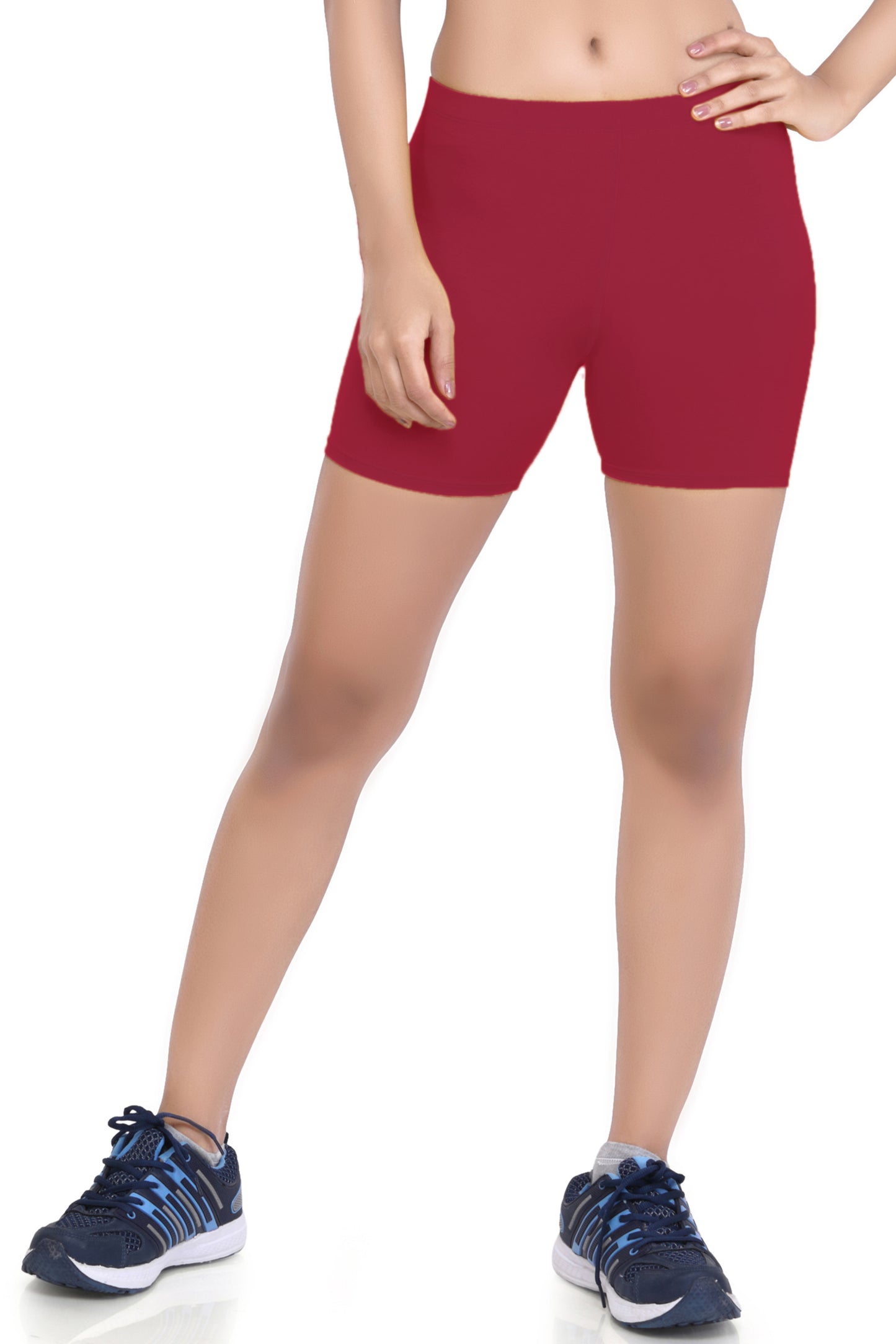 WOMEN'S SOLID INNER & OUTER WEAR ACTIVE HOT SHORTS