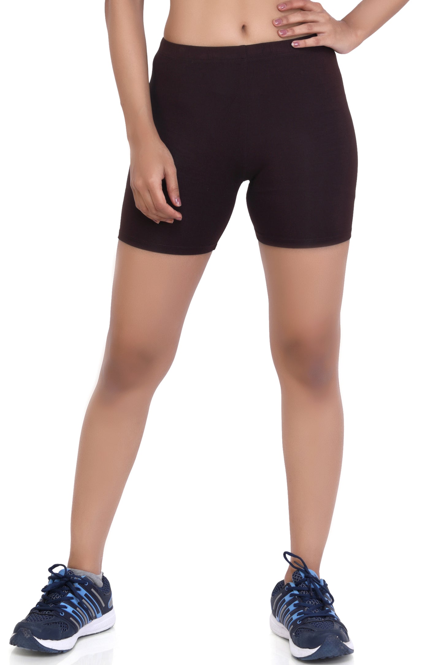 WOMEN'S SOLID INNER & OUTER WEAR ACTIVE HOT SHORTS