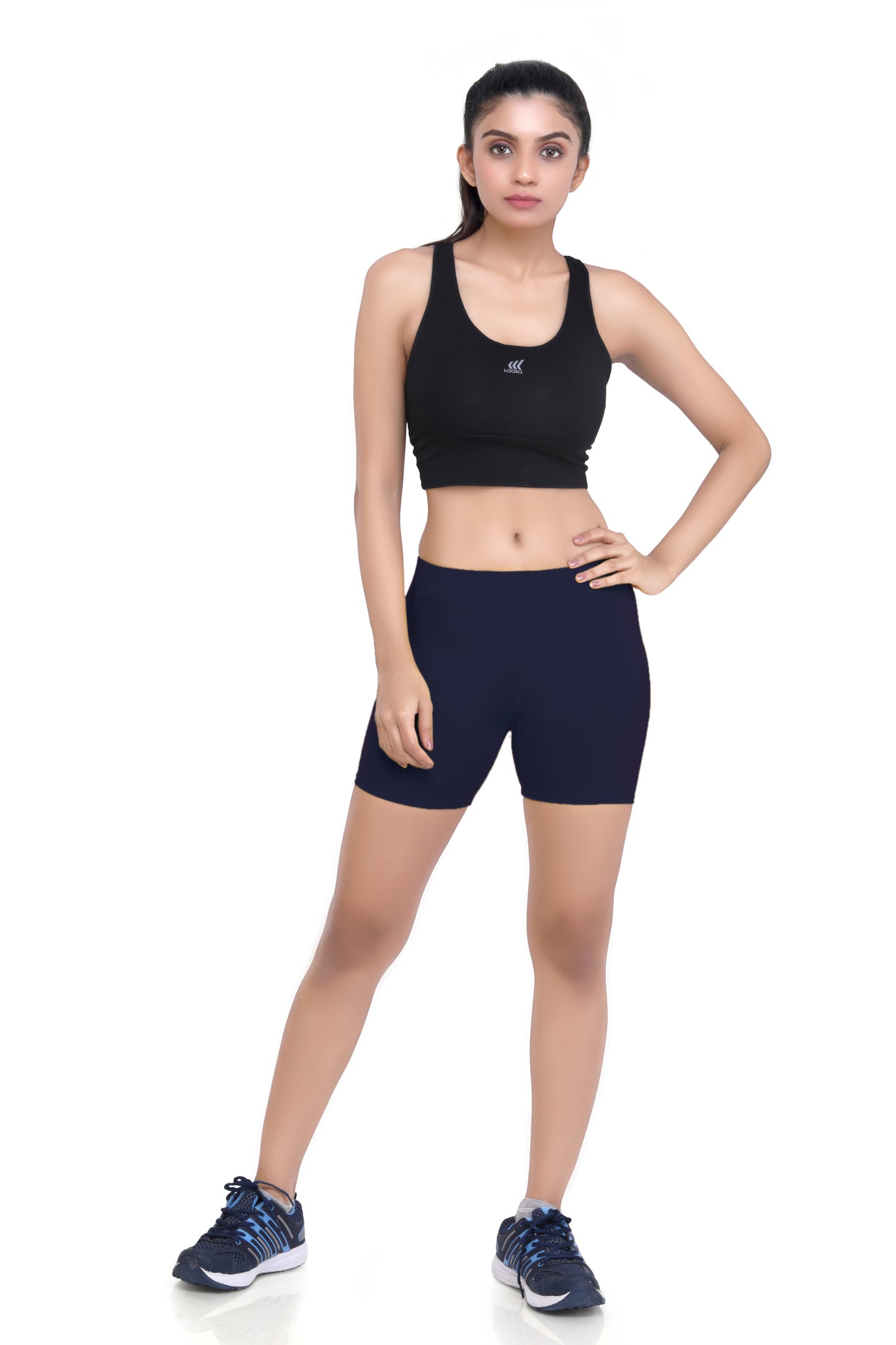 WOMEN'S SOLID INNER & OUTER WEAR ACTIVE HOT SHORTS