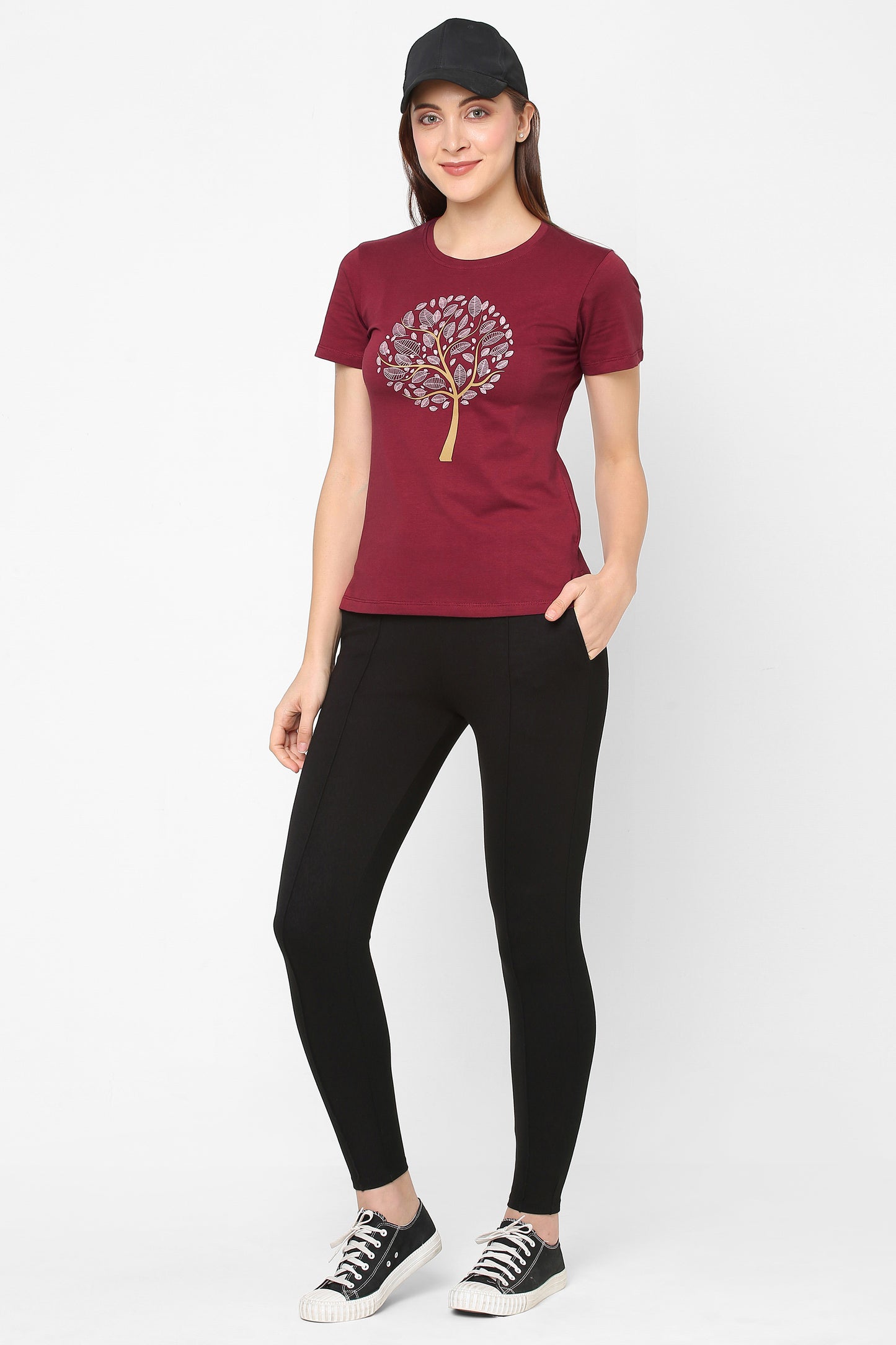 GLOWING FAIRY TREE PRINTED COTTON T-SHIRT