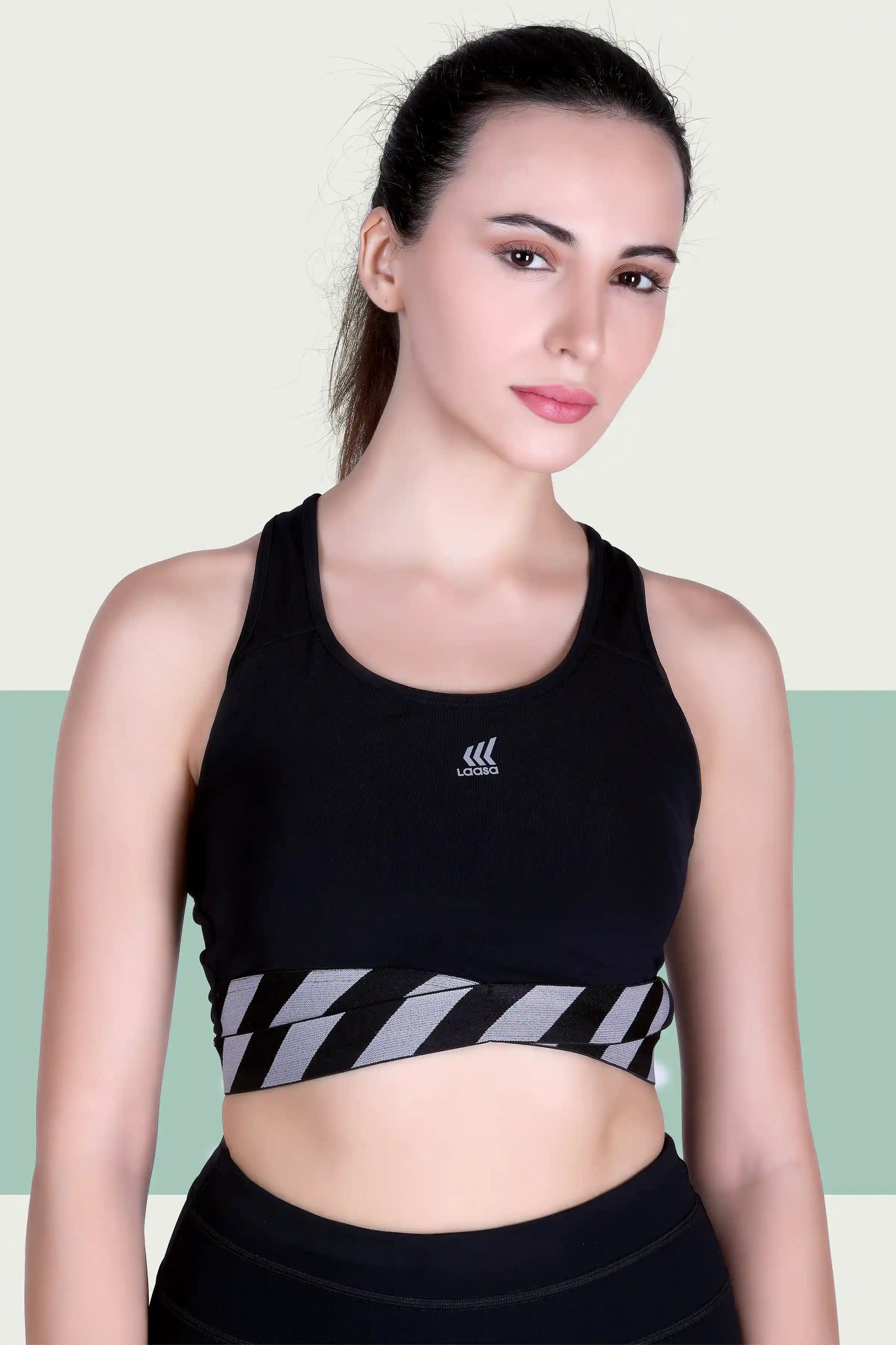 WOMEN JUST-DRY HIGH IMPACT GYM WORKOUT SPORTS BRA WITH REMOVABLE PADS