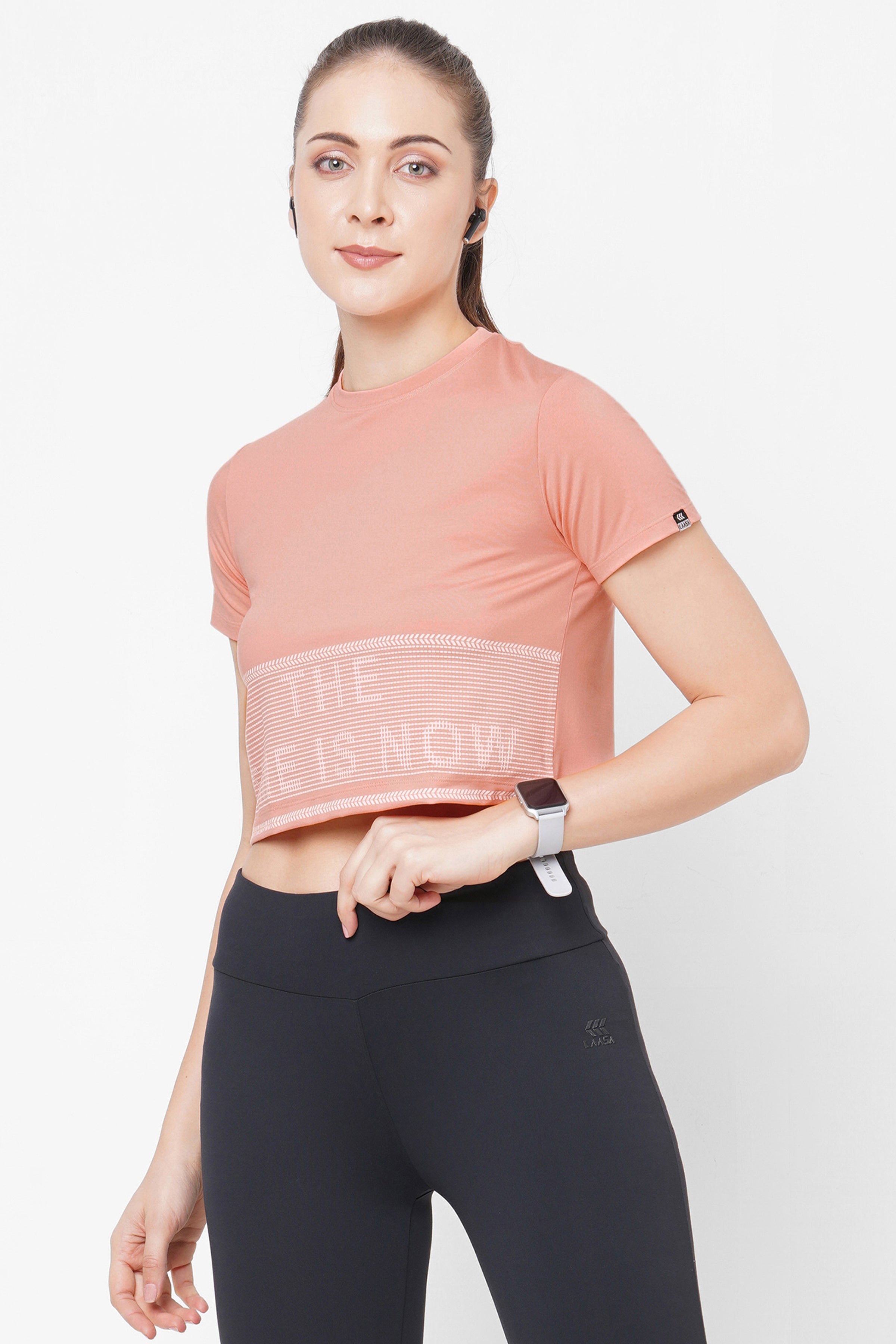 Laasa Sports  JUST-DRY Workout Mesh Crop Top for Women