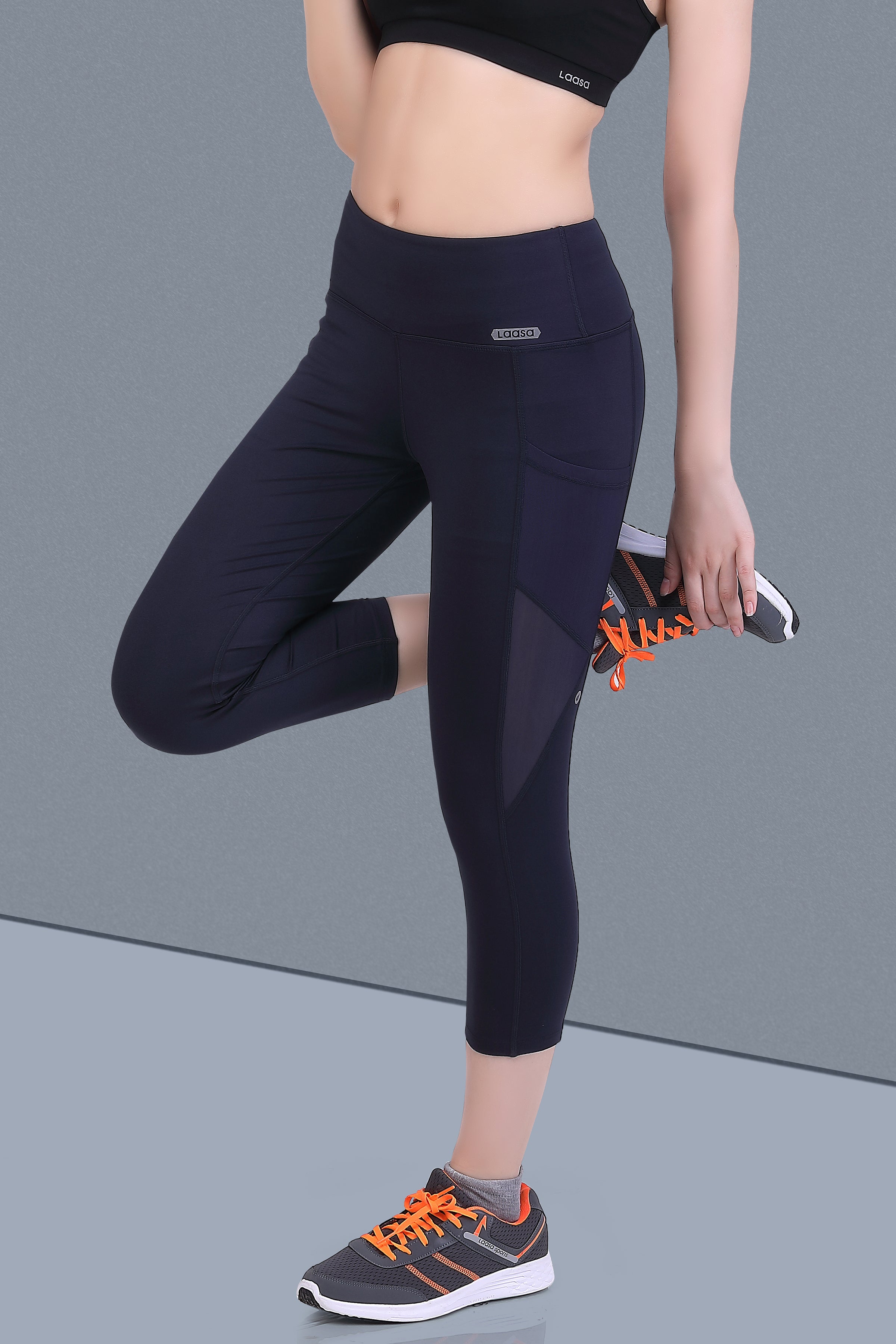 Buy online High Rise Solid Sports Leggings from Capris & Leggings for Women  by Creez for ₹729 at 64% off | 2024 Limeroad.com
