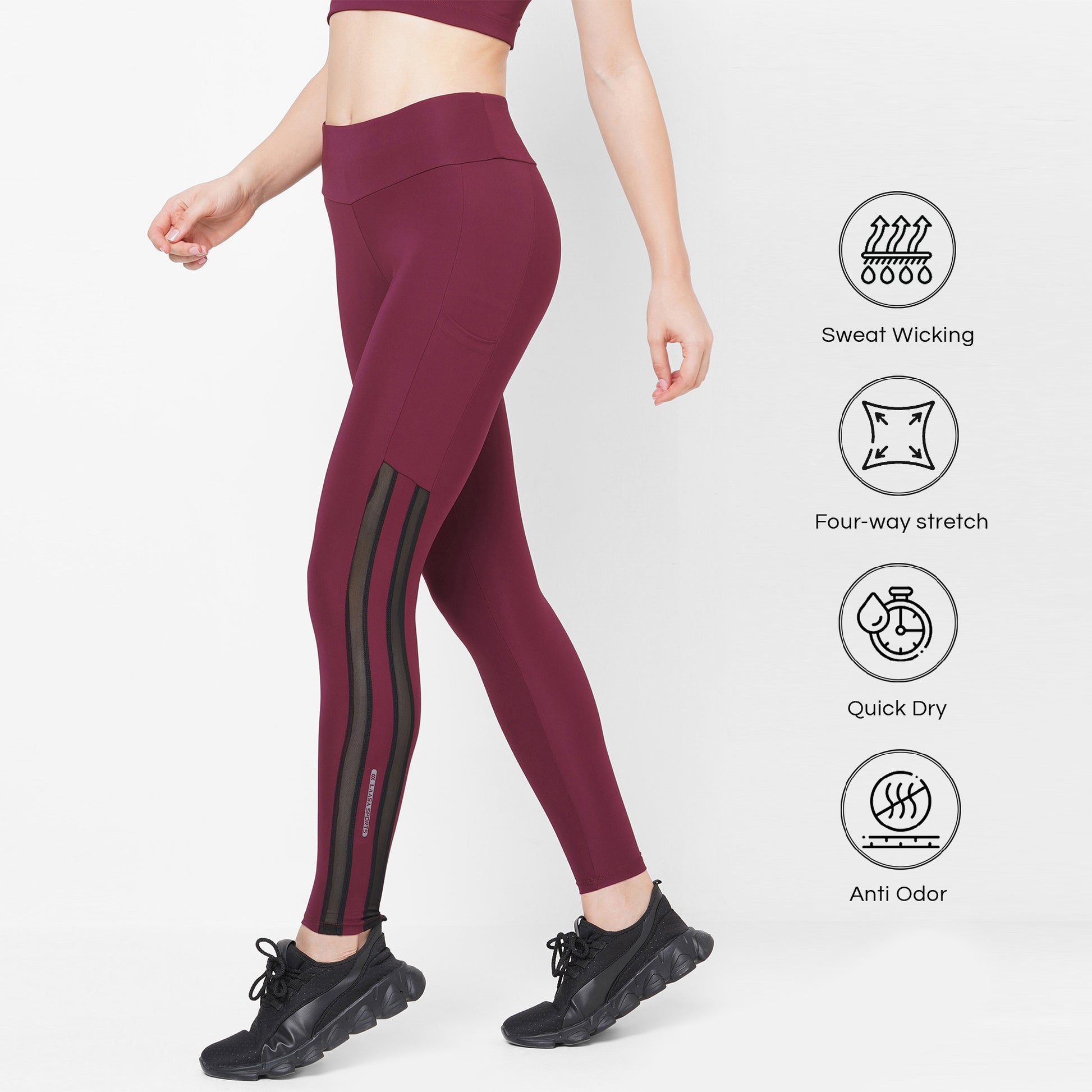 adidas Yoga Power Mesh 7/8 Tights - Purple, Women's Yoga