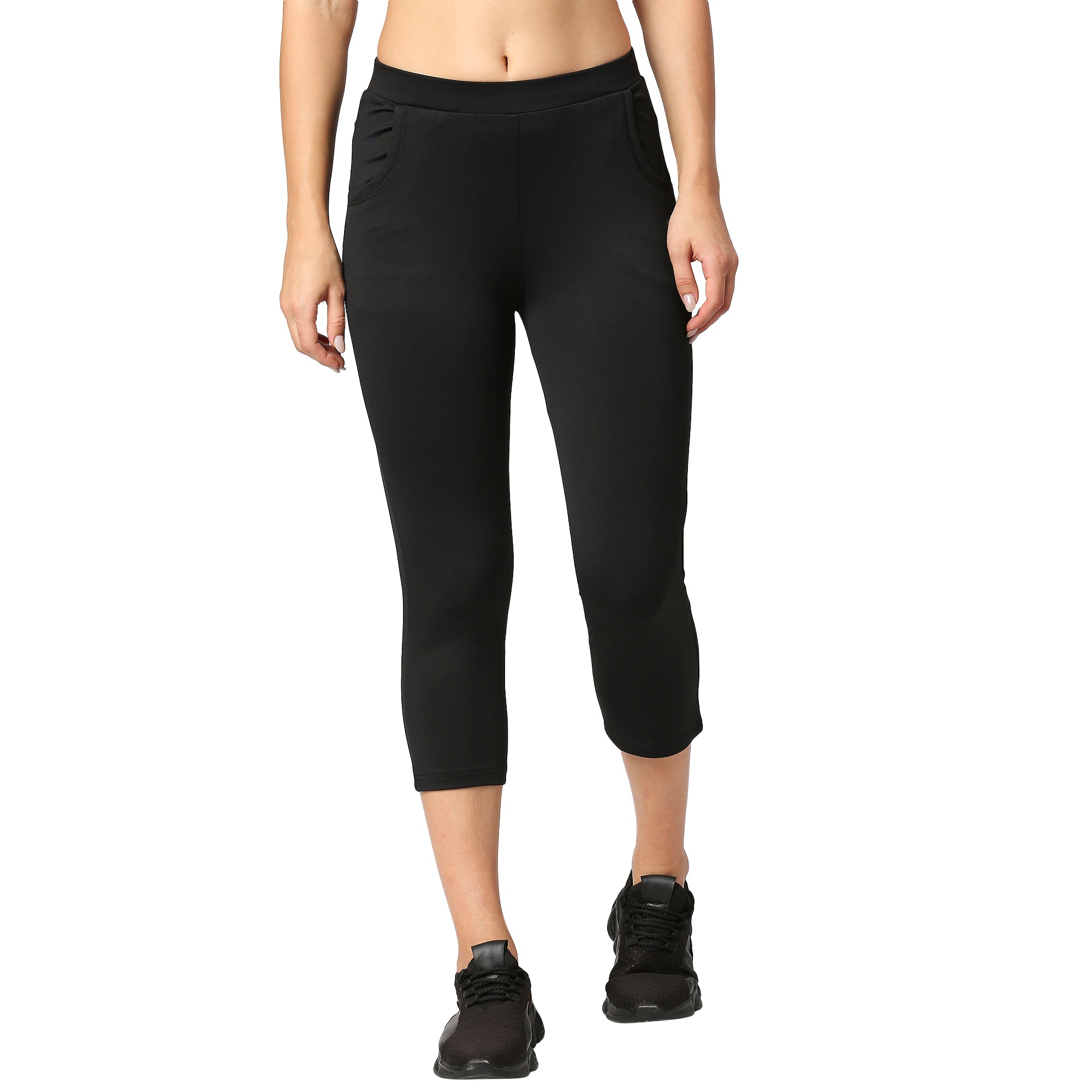 Buy Pro Gym Compression Capri Leggings  Tights for Running Yoga Working  Out  High Waisted Body Slimming Pants Women Black Capri Online at Best  Prices in India  Flipkartcom