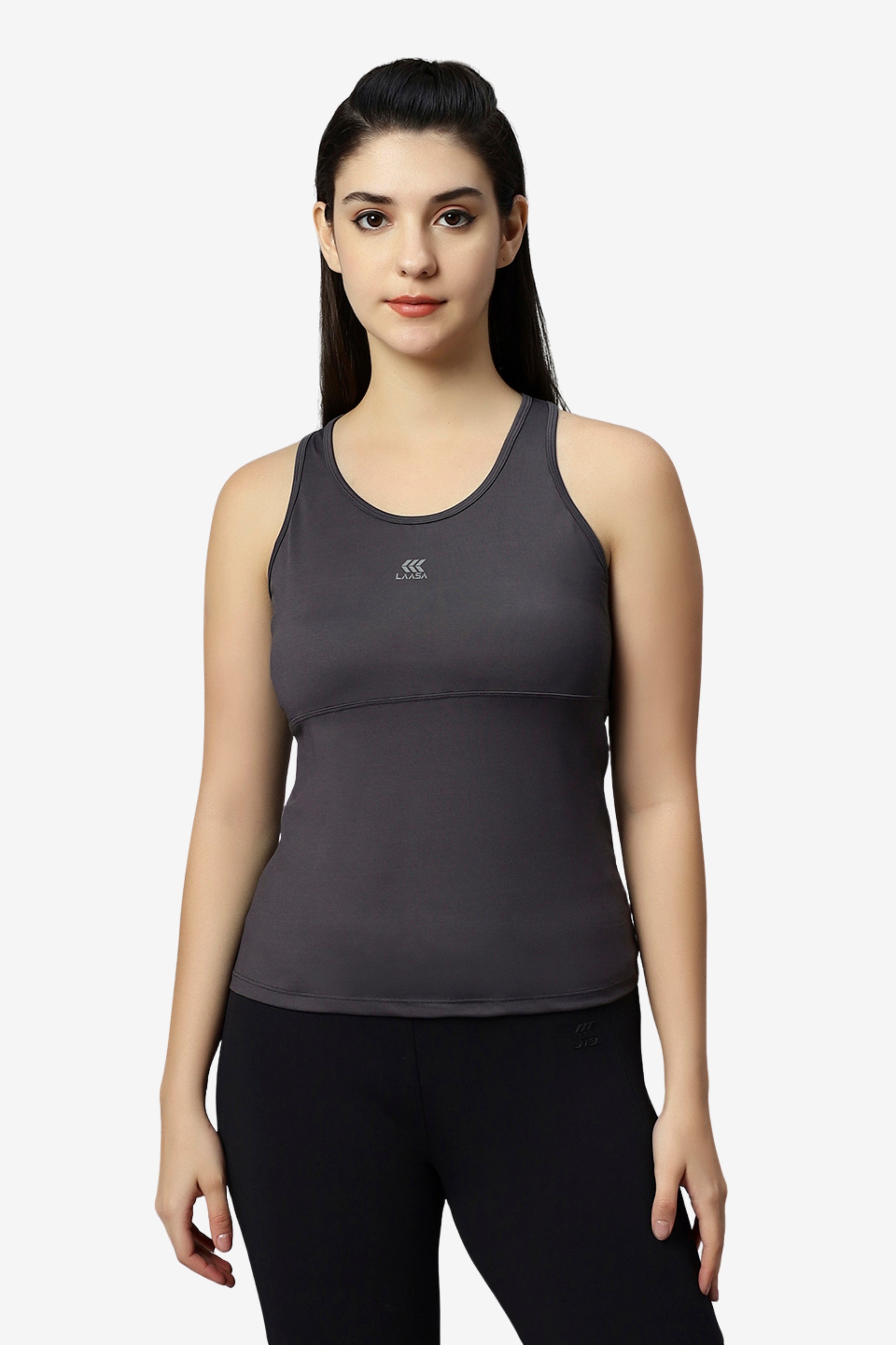 WOMEN’S RACERBACK GREY TANK TOP – Laasa Sports