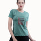 PRINTED ROUND NECK HALF SLEEVE COTTON CROP T-SHIRT FOR WOMEN