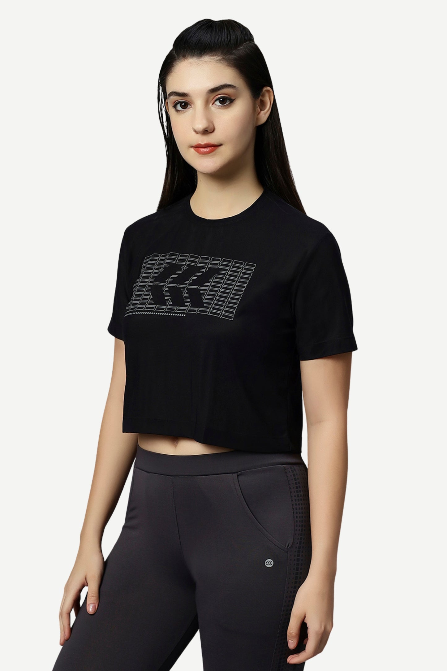 PRINTED MESH - SHEER CROP TOP