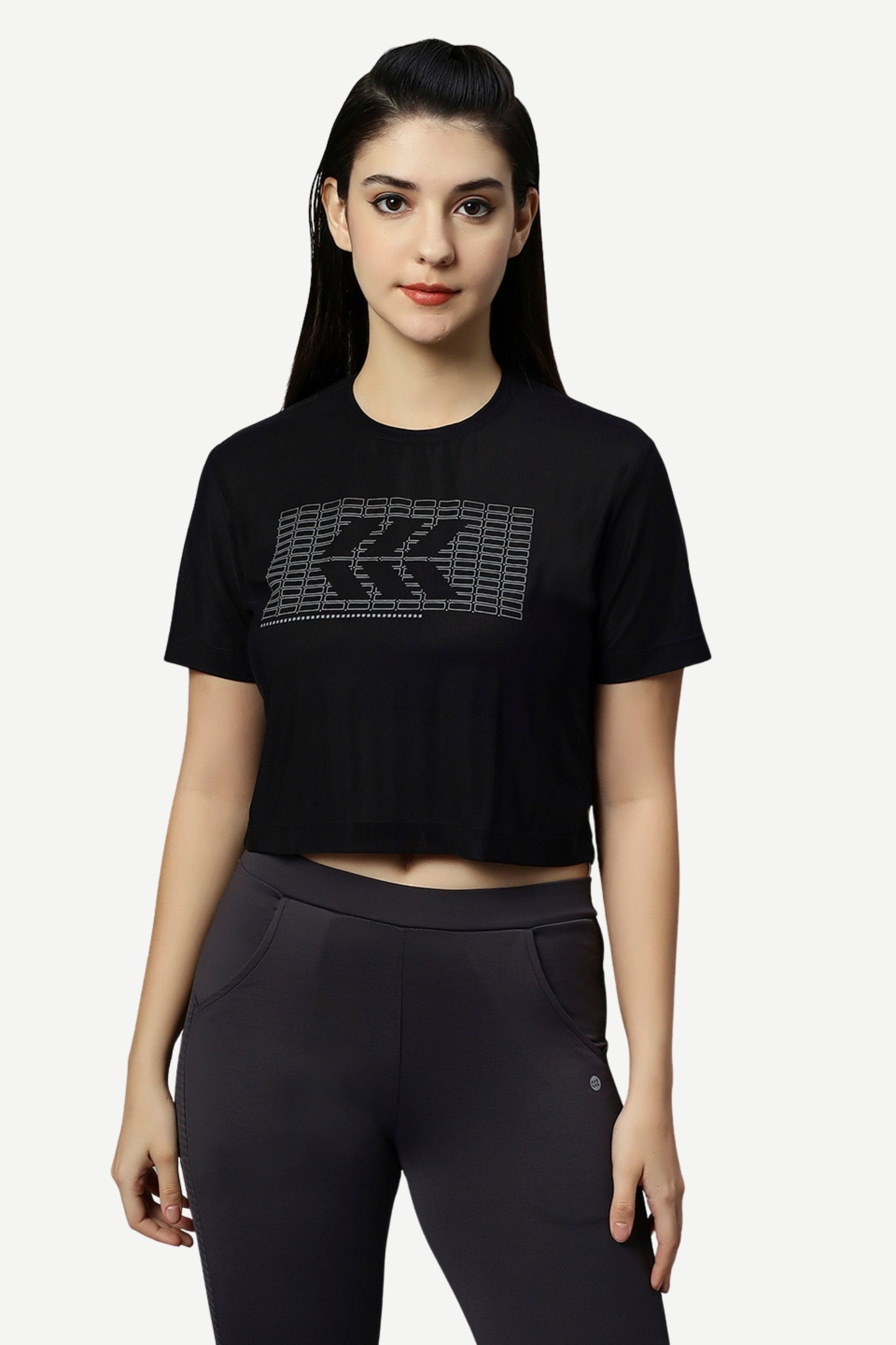 PRINTED MESH - SHEER CROP TOP