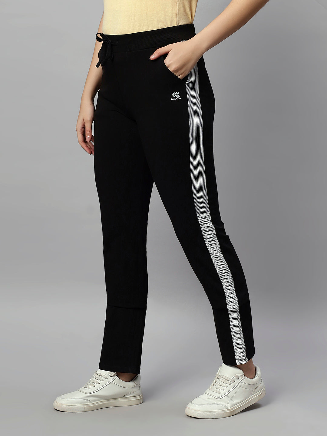 COTTON RICH SIDE STRIPED TRACK PANT FOR WOMEN