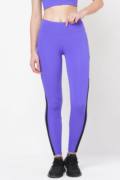 MAJORELLE BLUE MESH PANEL 7/8 GO TRAIN TIGHTS