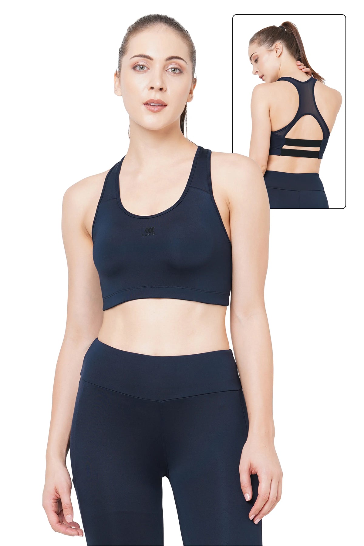 JUST-DRY BLUE DIANNE HIGH IMPACT PERFORMANCE MESH SPORTS BRA