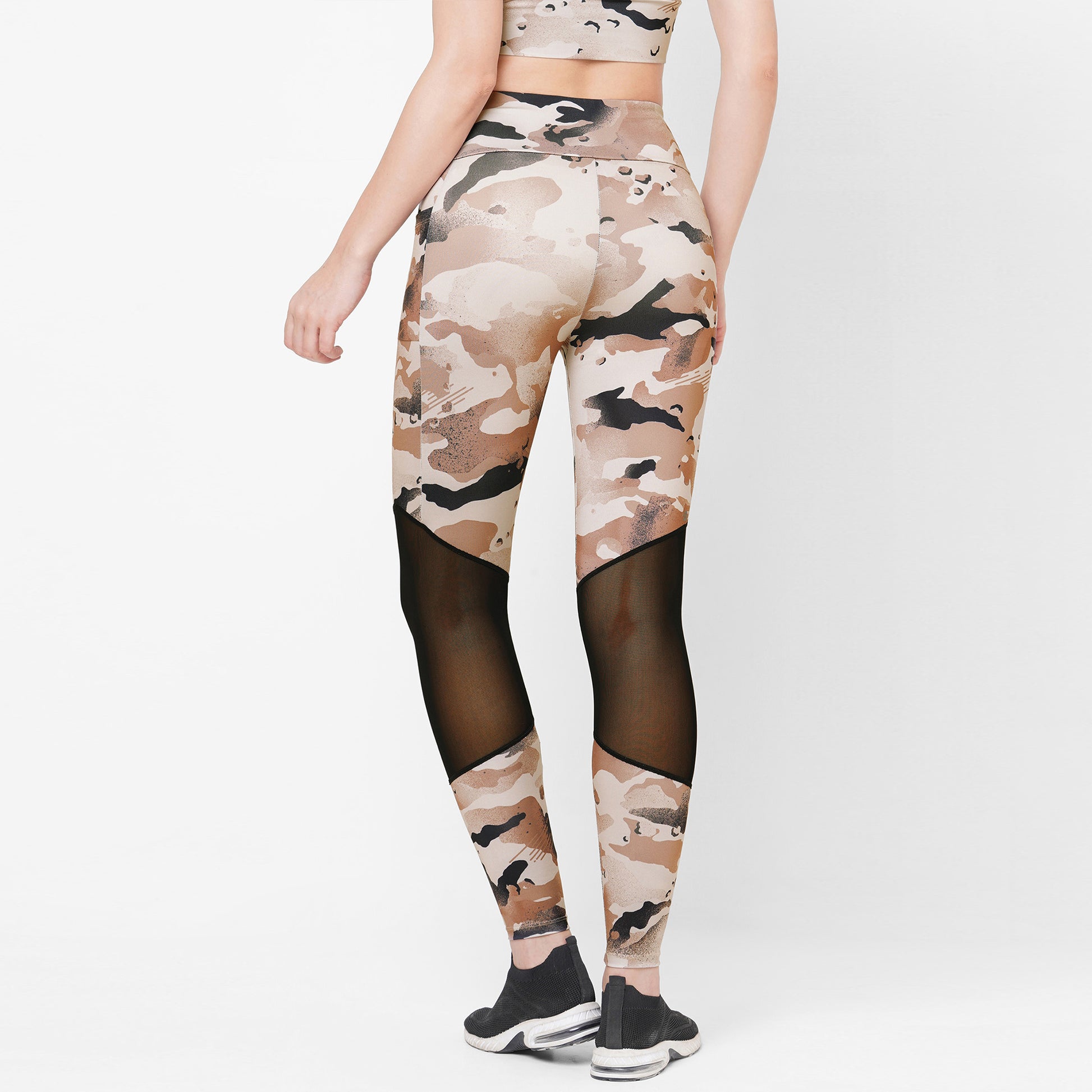Laasa Sports  JUST-DRY Camo Mesh 7/8 Workout Tights for Women