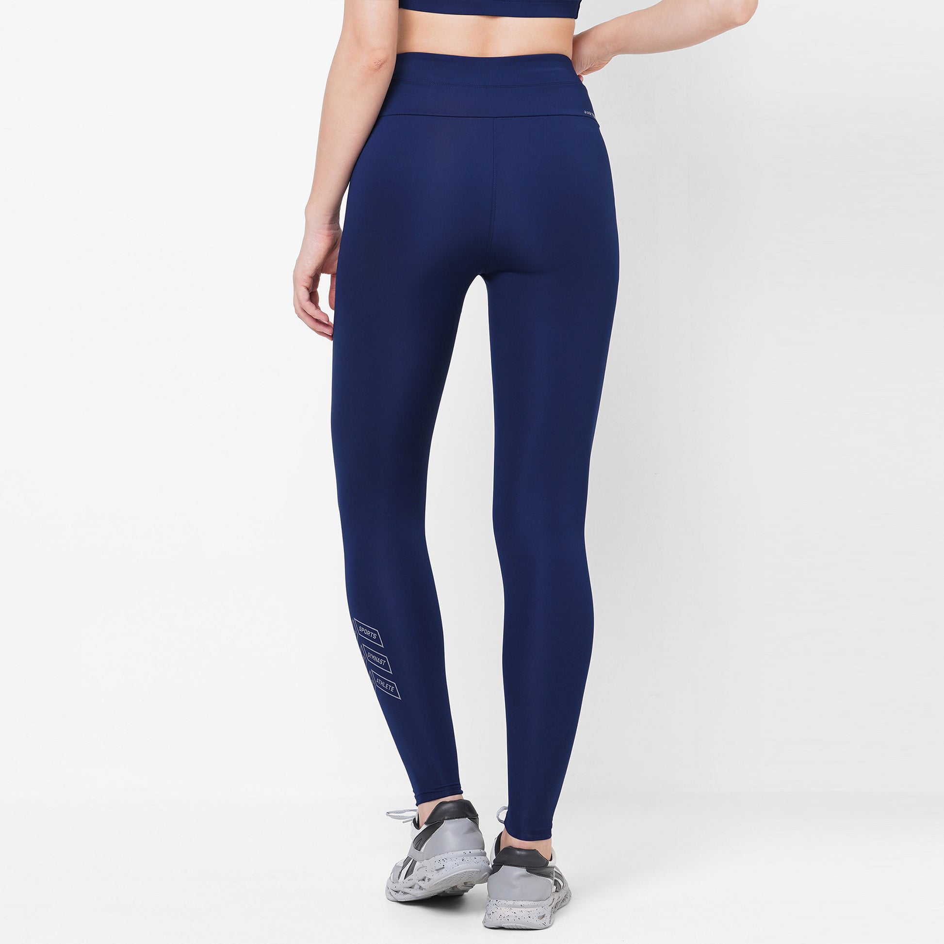 High Waisted Lndr Seven Eight Leggings JUST-DRY Navy Blue 7/8 High