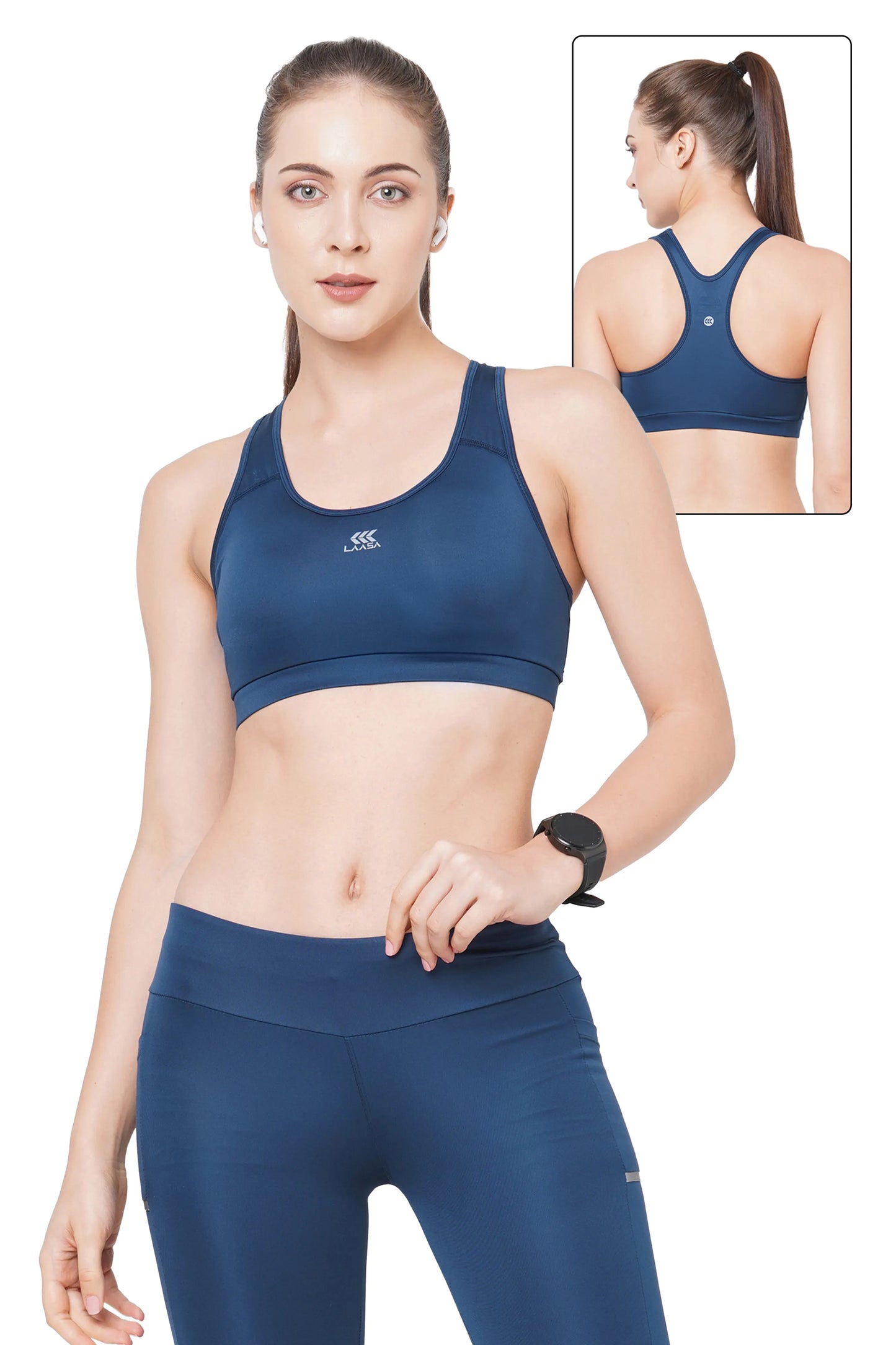 JUST-DRY Ensign Blue High Impact Hit Compression Sports Bra for Women –  Laasa Sports