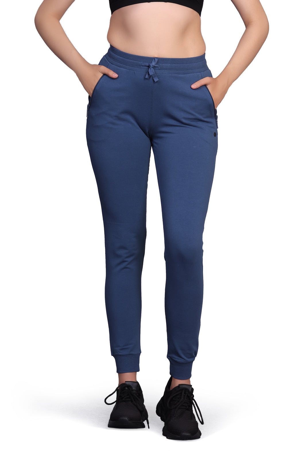 Womens Cotton Lycra Smart Fit Solid Track Pants