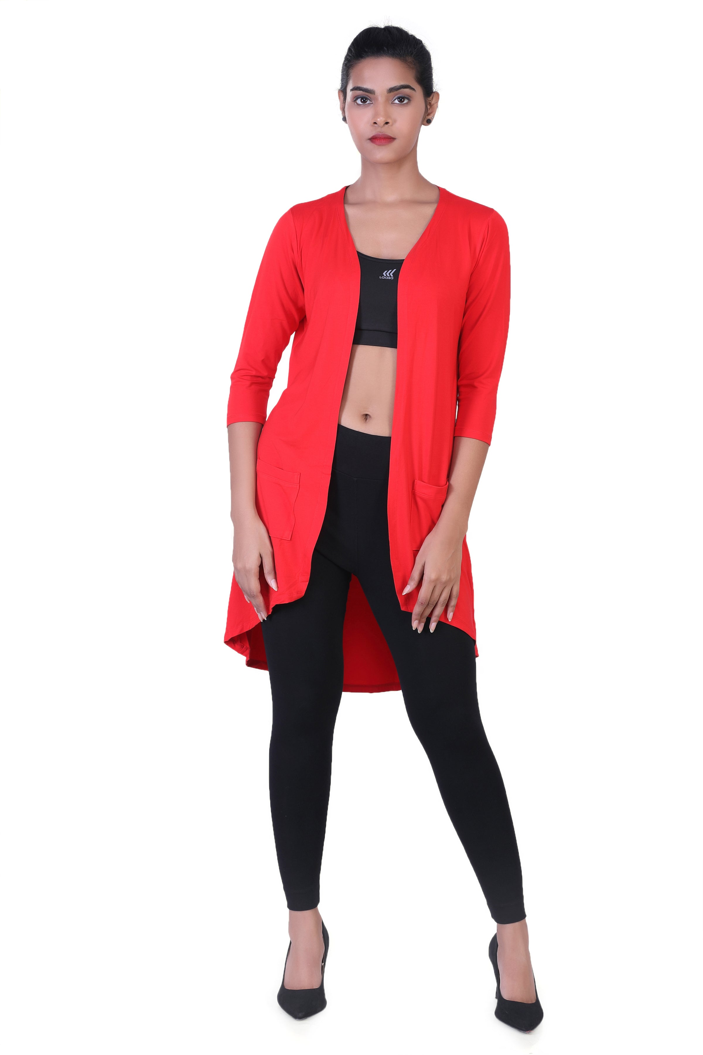 Long hot sale red shrug