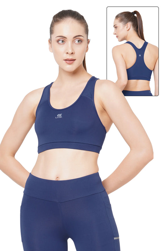 JUST-DRY NAVY BLUE HIGH IMPACT HIIT COMPRESSION SPORTS BRA