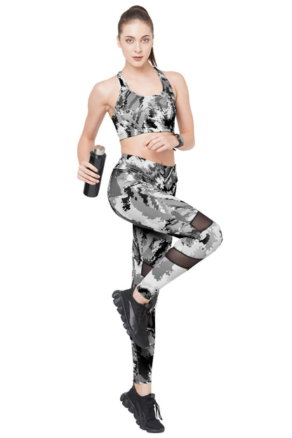 ZKAIAI Quick Dry Camo Seamless Yoga Set Women Fitness Clothing