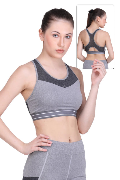 HIGH SUPPORT MESH SPORTS BRA WITH REMOVABLE PADS