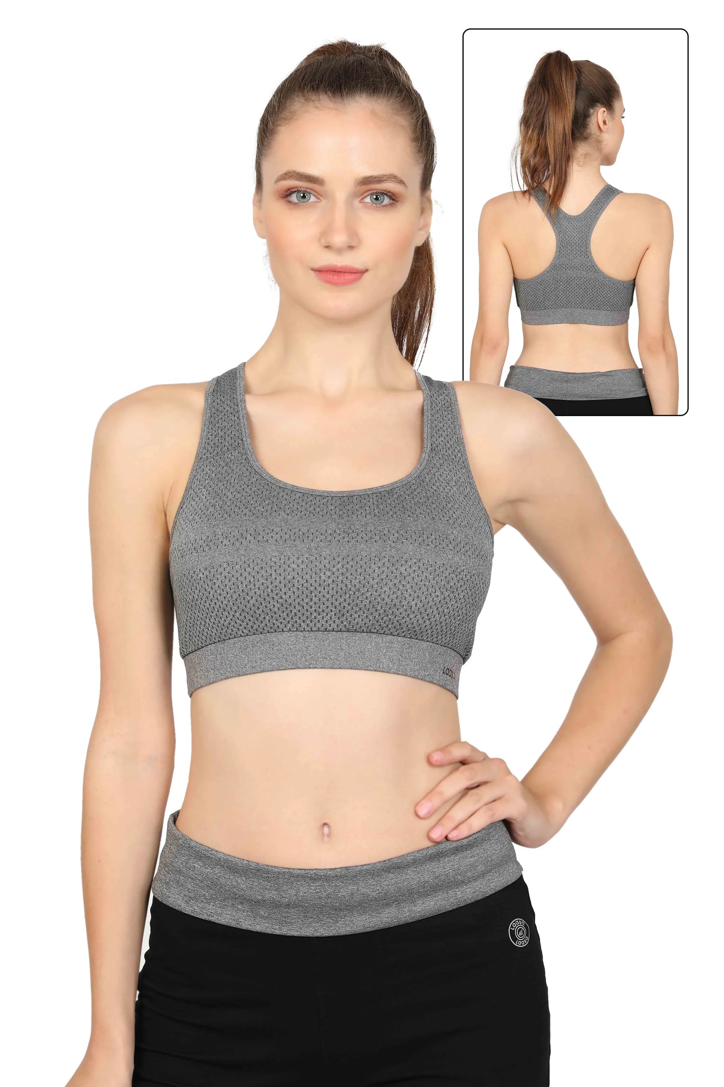 DOT PRINTED JUST-DRY HIGH IMPACT RUNNING SPORTS BRA