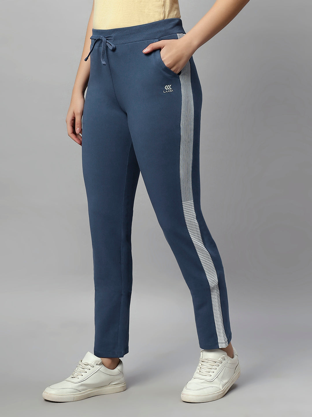 COTTON RICH SIDE STRIPED TRACK PANT FOR WOMEN