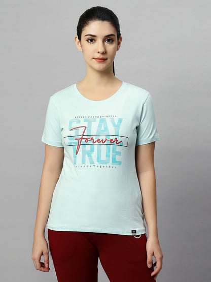 STAY TRUE FOREVER PRINT SOFT COTTON CROP TEE