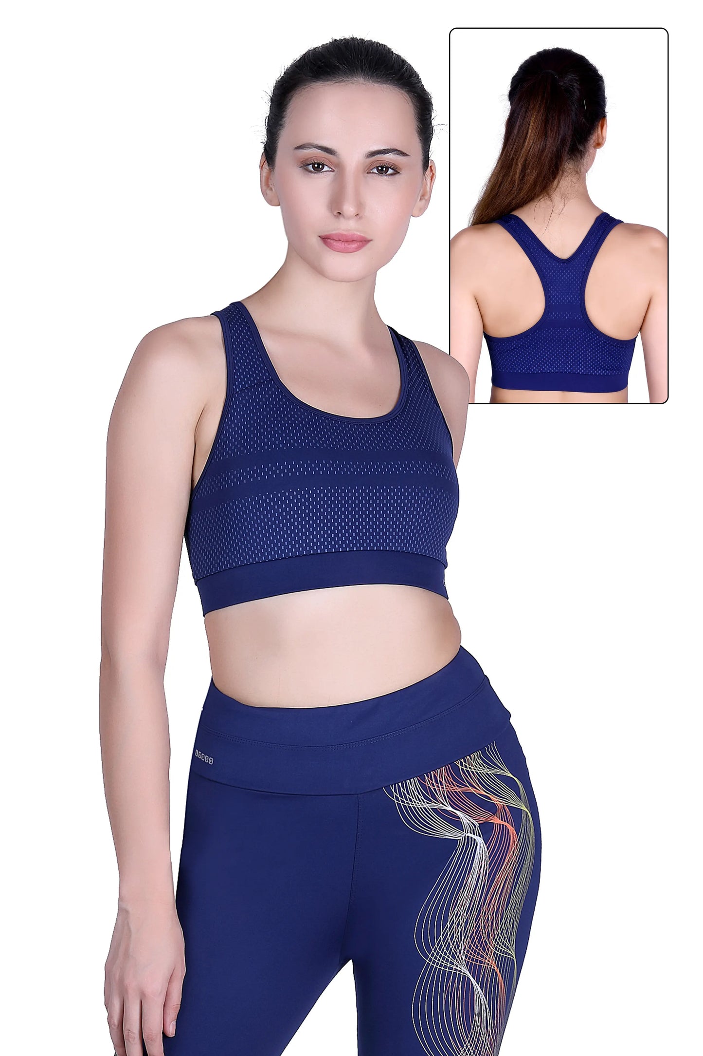 DOT PRINTED JUST-DRY HIGH IMPACT RUNNING SPORTS BRA