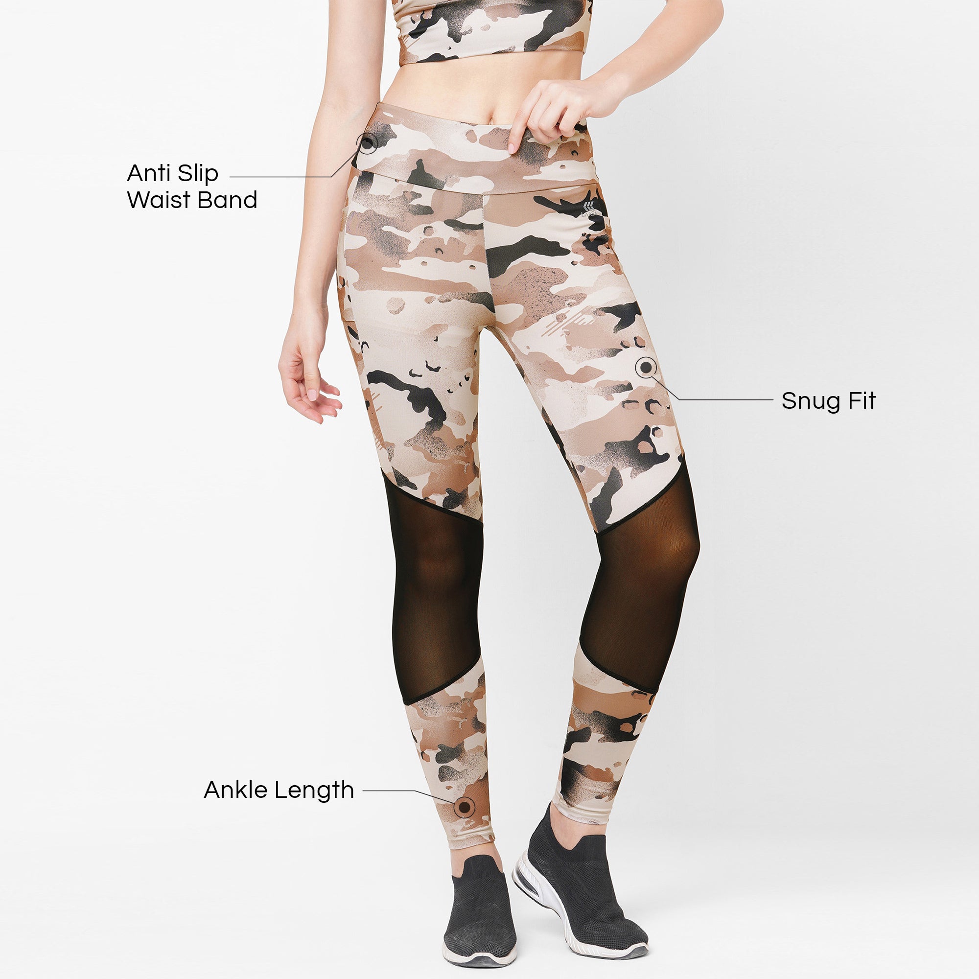 Camouflage mesh outlet leggings