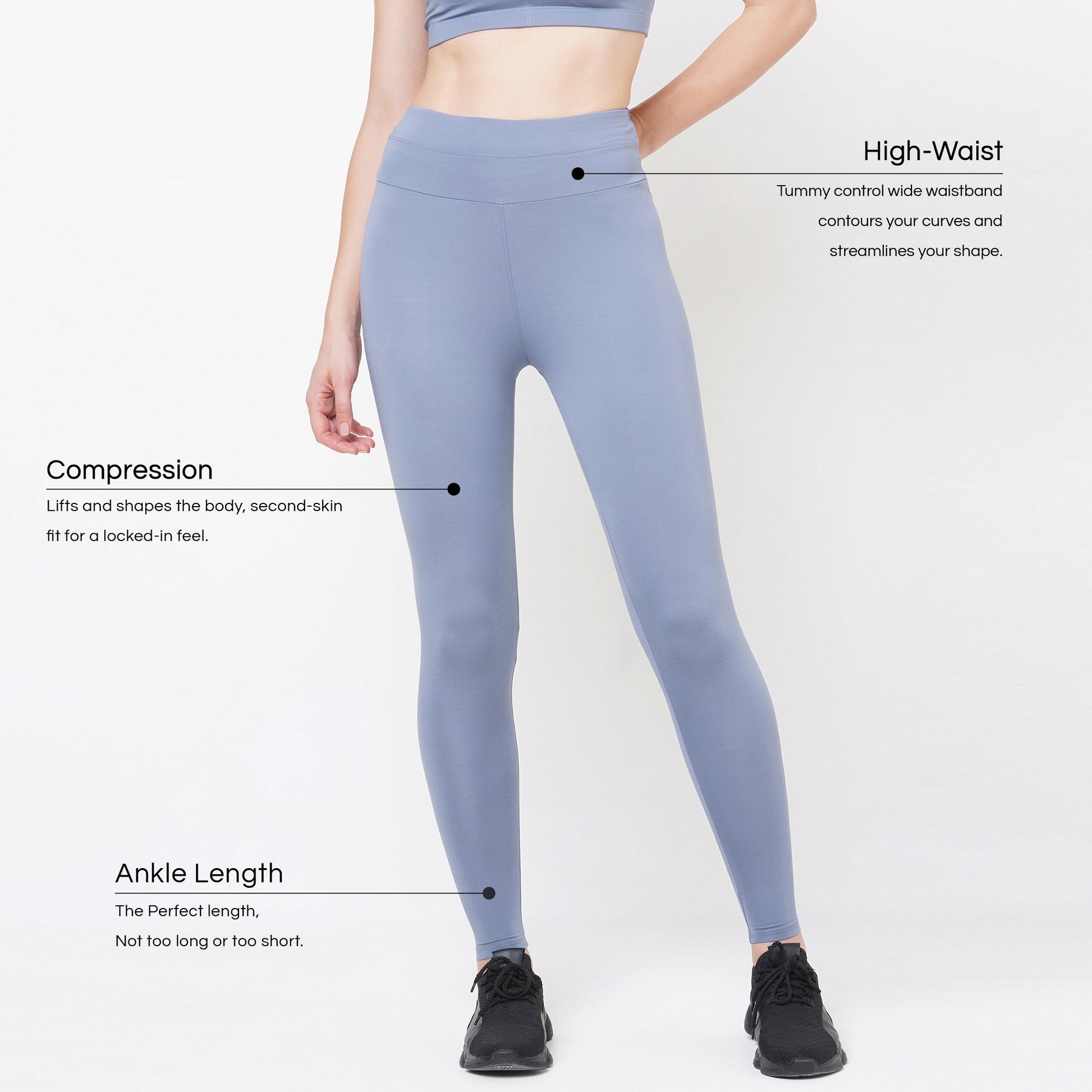 Laasa Sports High-Waist 7/8 Compression Running Tights