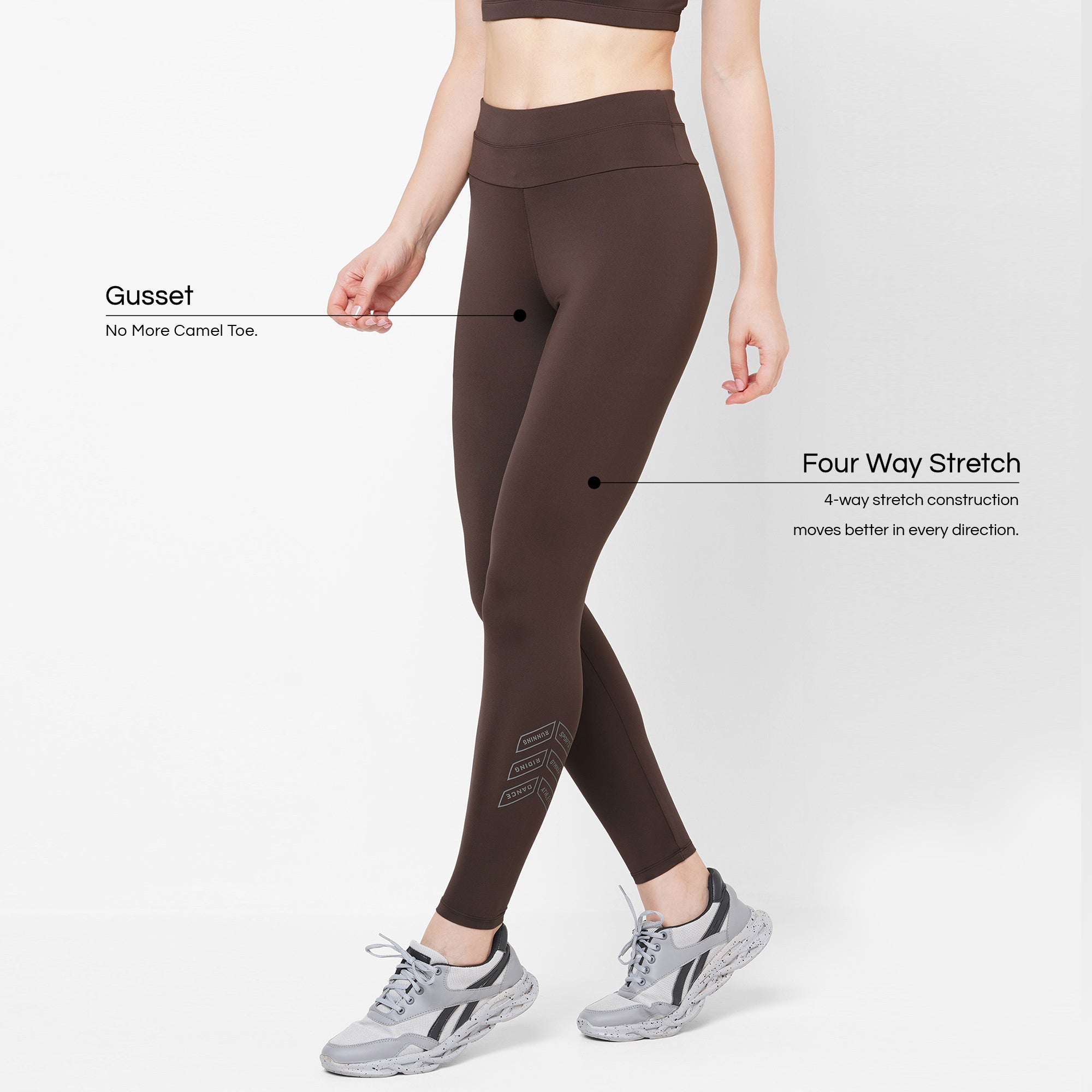 ASOS 4505 yoga gym legging in soft touch fabric in brown | ASOS