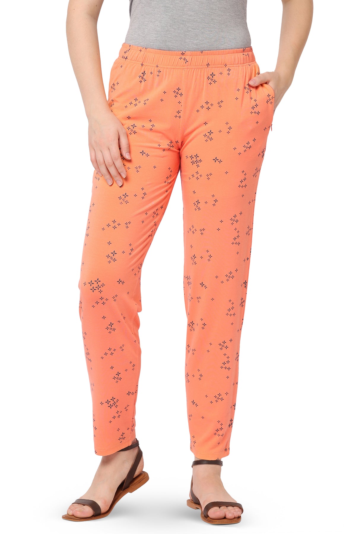 WOMEN'S PRINTED VISCOSE PYJAMAS WITH ZIP POCKETS
