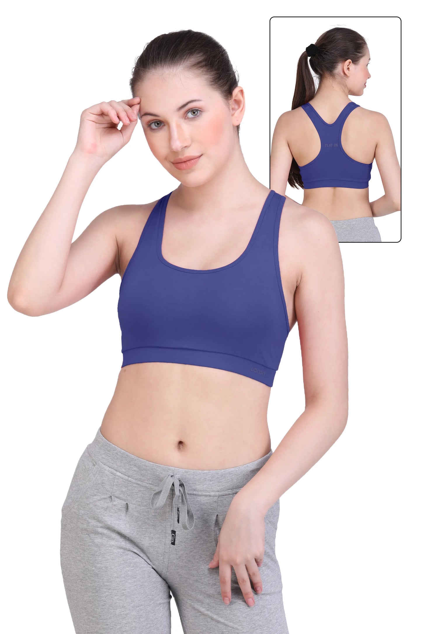 SOFT COTTON SPORTS BRA WITH REMOVABLE PADS