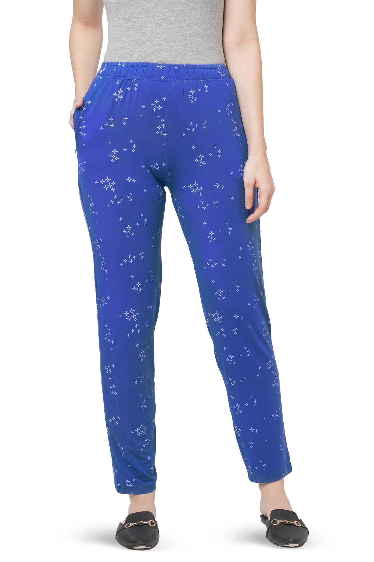 WOMEN'S PRINTED VISCOSE PYJAMAS WITH ZIP POCKETS