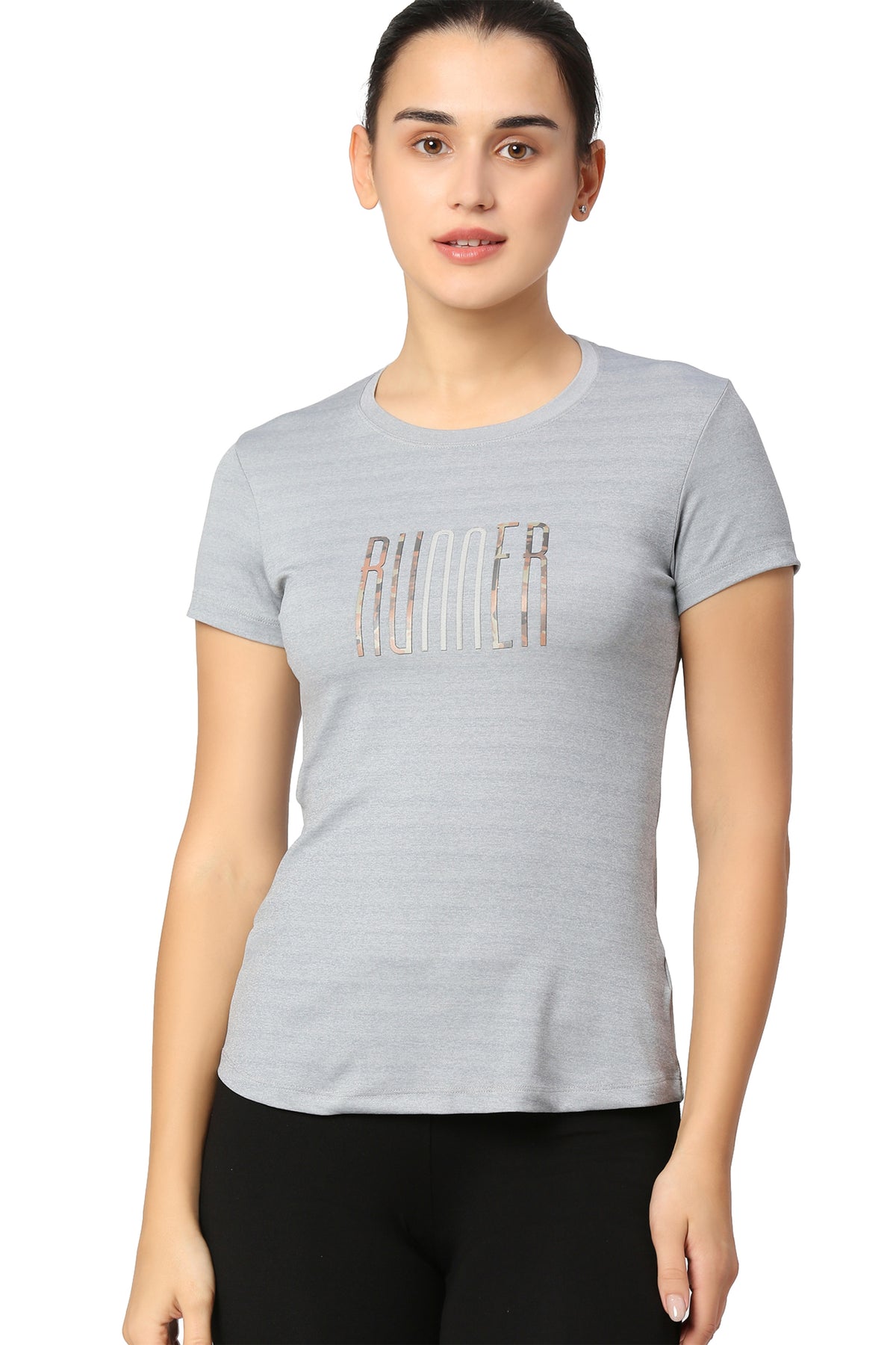 WOMEN’S GREY MELANGE SPORTS T-SHIRT