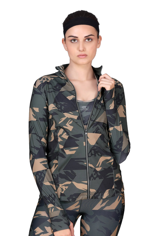FULL-ZIP CAMOUFLAGE JACKET WITH THUMP HOLE