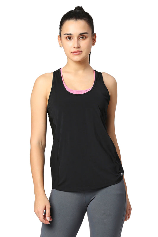 BLACK AIRY MESH TANK TOP