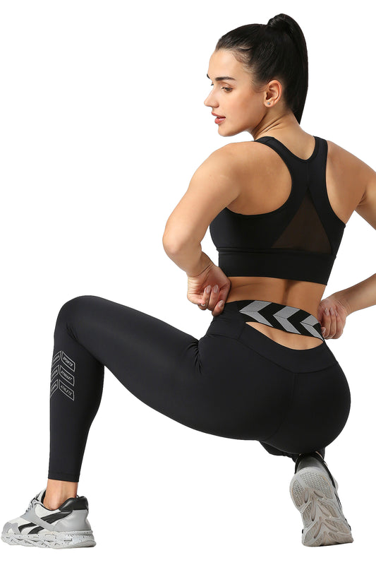 HIGH WAISTED WORKOUT ESSENTIAL 7/8 LEGGING - BLACK