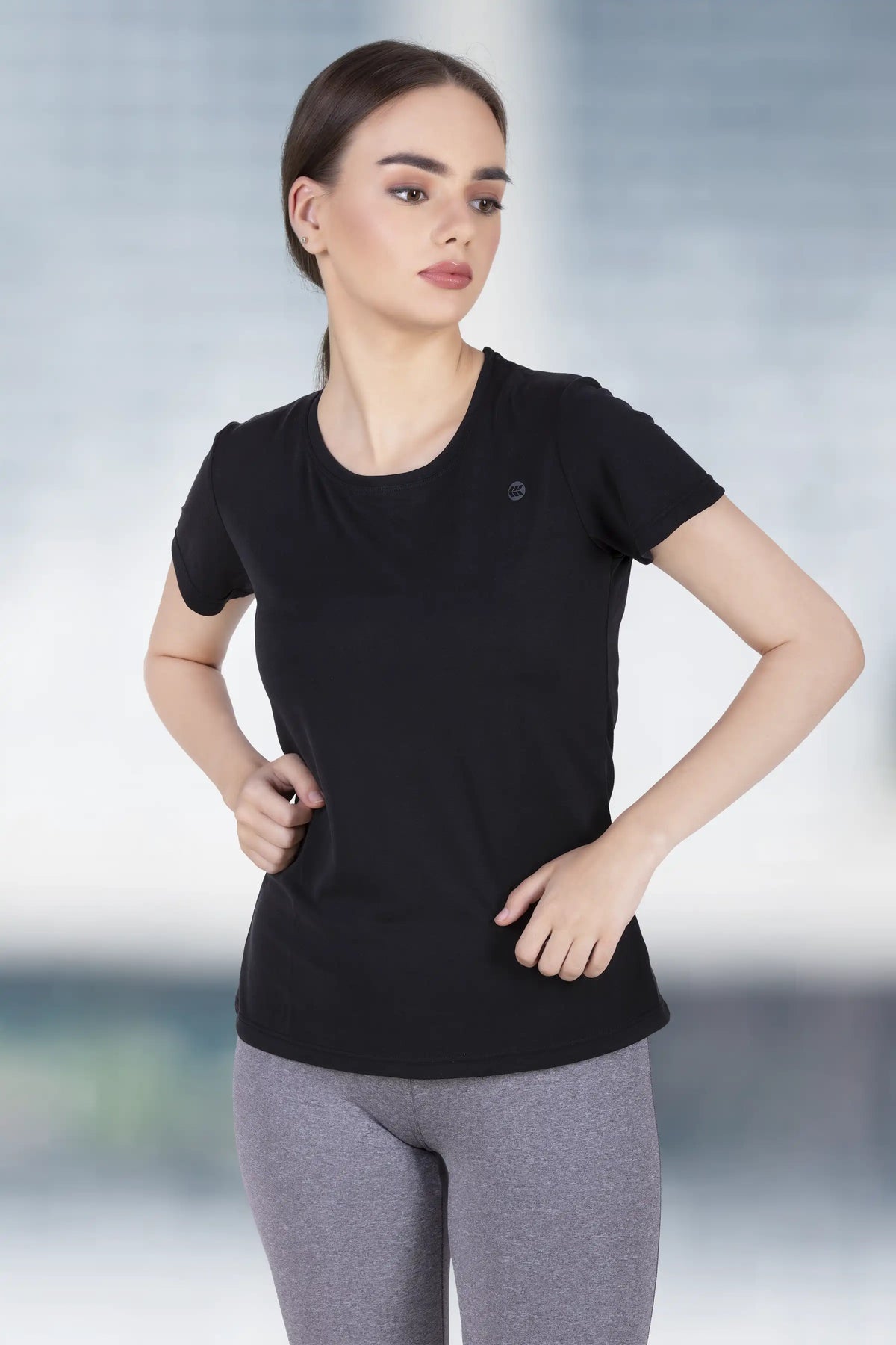 WOMEN’S BLACK YOGA & CASUAL T-SHIRT