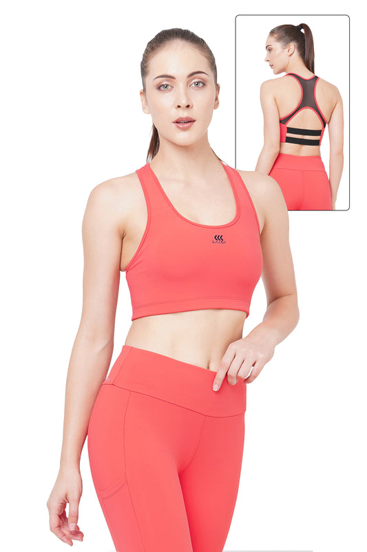 JUST-DRY LIVING CORAL TRAINING SPORTS BRA