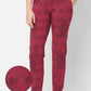 WOMEN MAROON FLORAL PRINTED PYJAMA