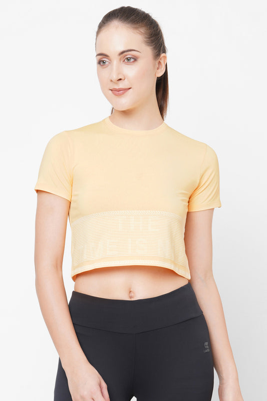 Laasa Sports  JUST-DRY Workout Mesh Crop Top for Women