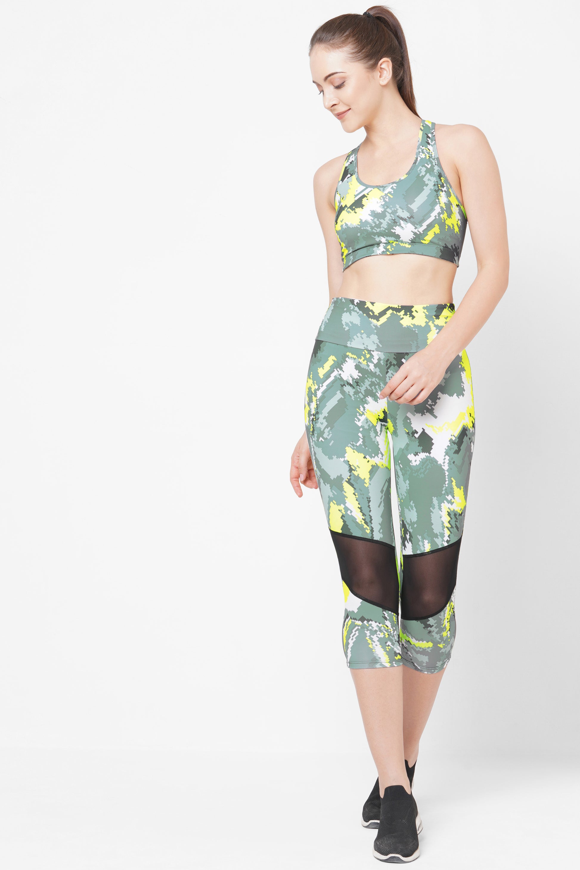 Style Yellow Camo Leggings Neon Yellow Camo Printed Workout