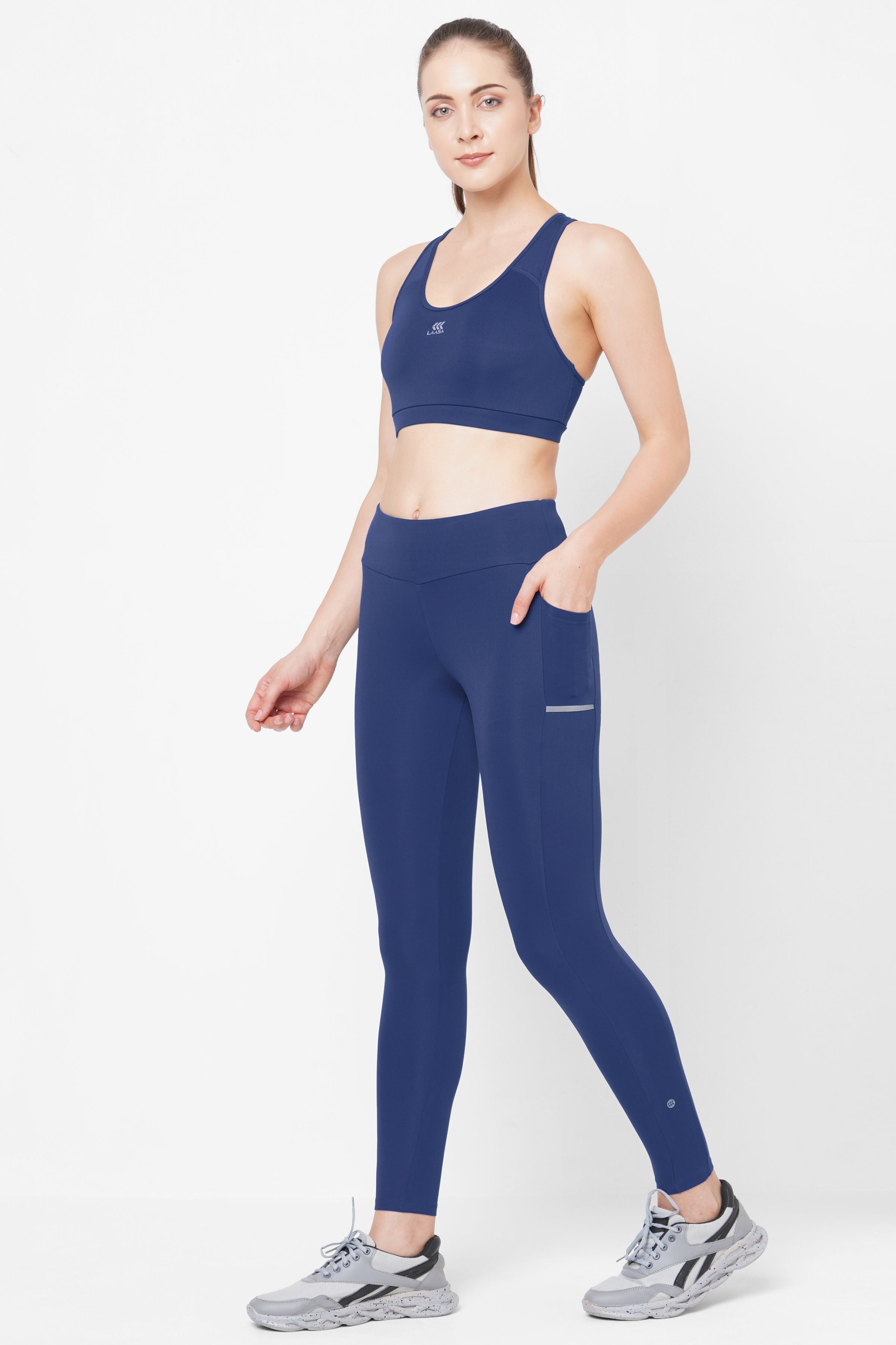 Laasa Sports | Navy Blue Luxe Workout Set for Women